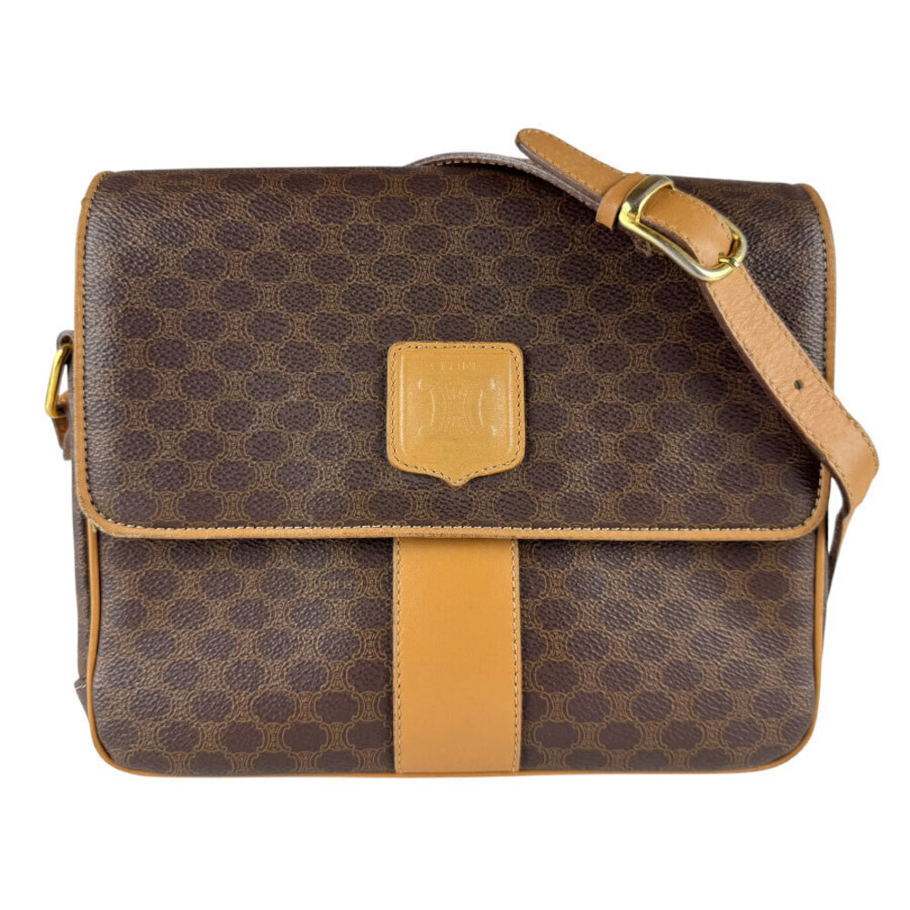 Celine shoulder bag Macadam canvas brown